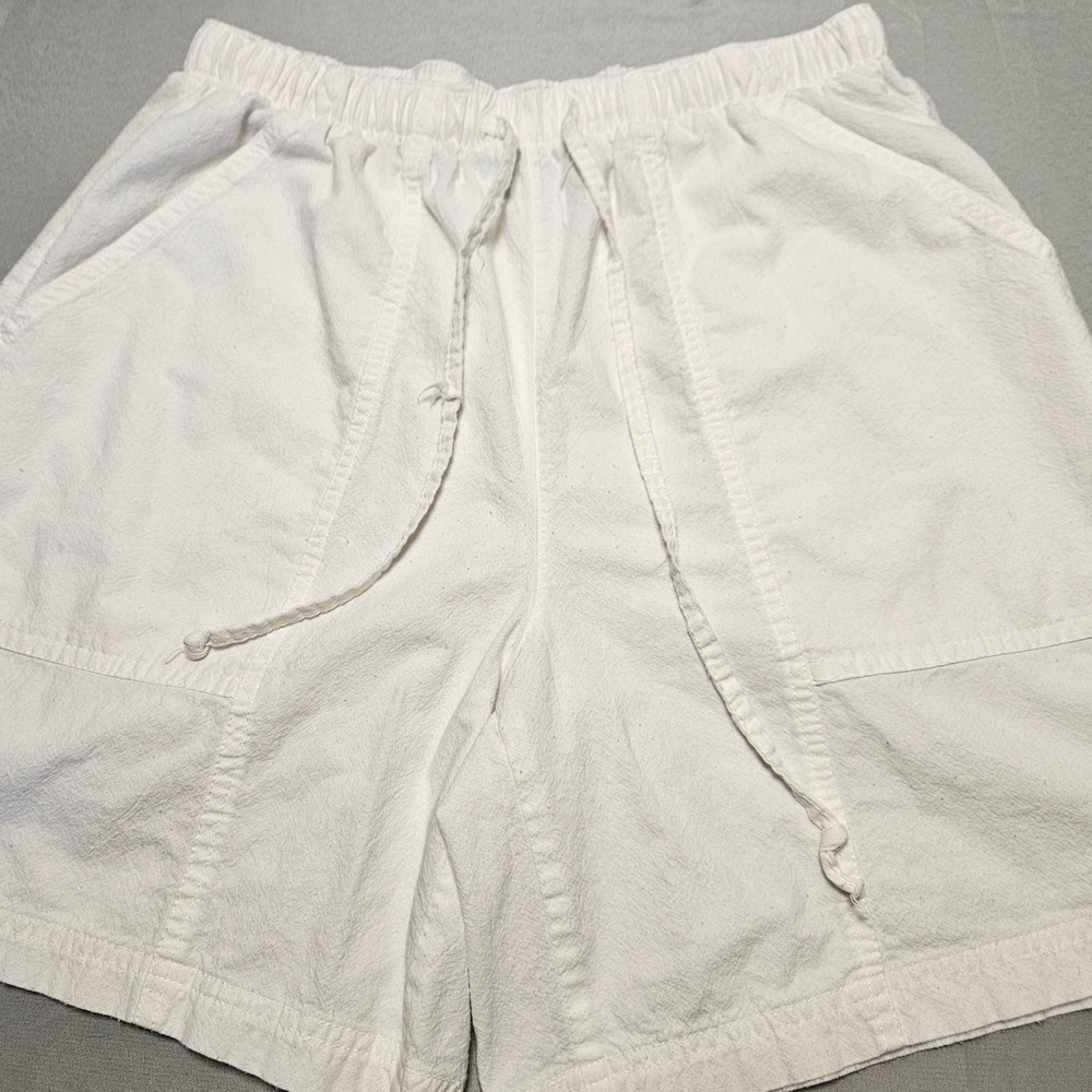 Bobbie Brooks Shorts Womens Medium White Cotton Elastic Drawstring Casual Summer